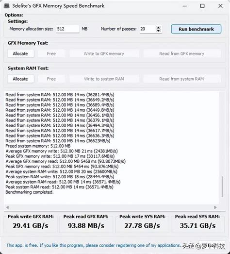 GFX Memory Speed Benchmark
